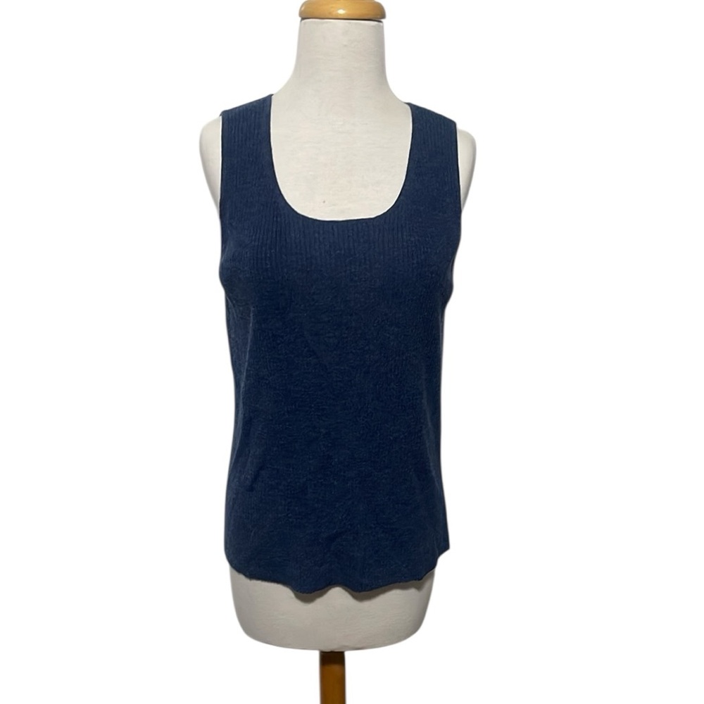 Eileen Fisher Women's Navy Blue Sleeveless Sweater Tank Top